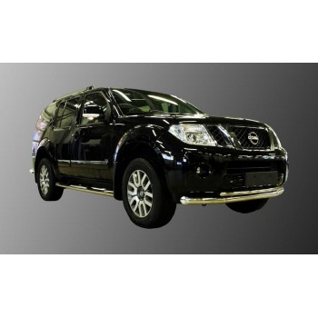 Нижняя защита переднего бампера двойная NISSAN NAVARA 2006+PATHFINDER