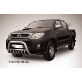 Защита переднего бампера с защитой картера низкая TOYOTA HILUX 2006+