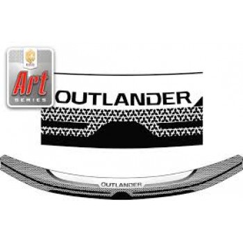 Дефлектор капота в оригинальном цветовом исполнении " Арт-чёрный" MITSUBISHI OUTLANDER  2012