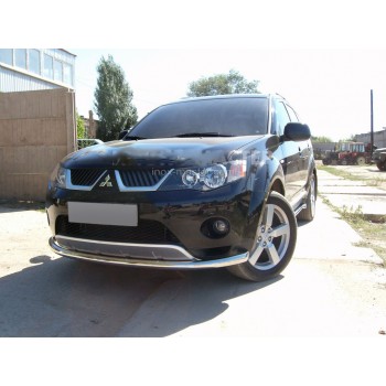 Нижняя защита переднего бампера одинарная  MITSUBISHI OUTLANDER XL 2007