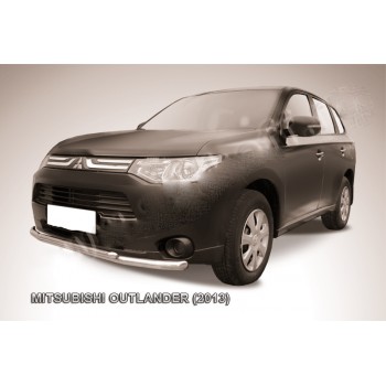 Нижняя защита переднего бампера "двойной ус"  MITSUBISHI OUTLANDER XL 2012