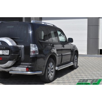 Защита заднего бампера угловая Pajero 4