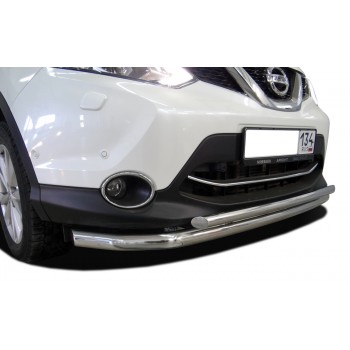 Защита переднего бампера двойная для Nissan Qashqai 2014