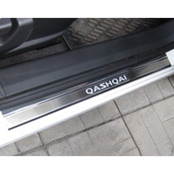 Накладки из нержавеющей стали на пороги в салон NISSAN QASHQAI