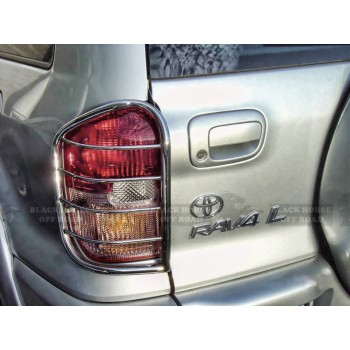 Защитные решётки на задние стопы (чёрные) RAV 4  2000-2005