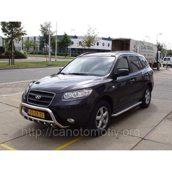 Защита переднего бампера (дуга) с зубьями  HYUNDAI SANTA FE 2007+