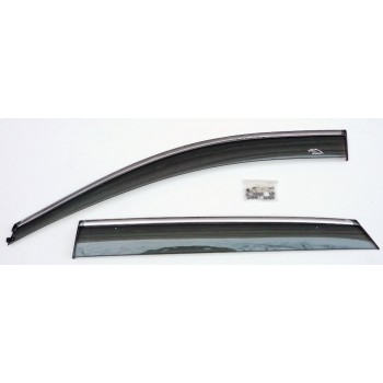 Ветровики с нержавеющим молдингом HYUNDAI SANTA FE 2012