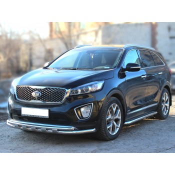 Защита переднего бампера двойная с перемычками KIA SORENTO PRIME